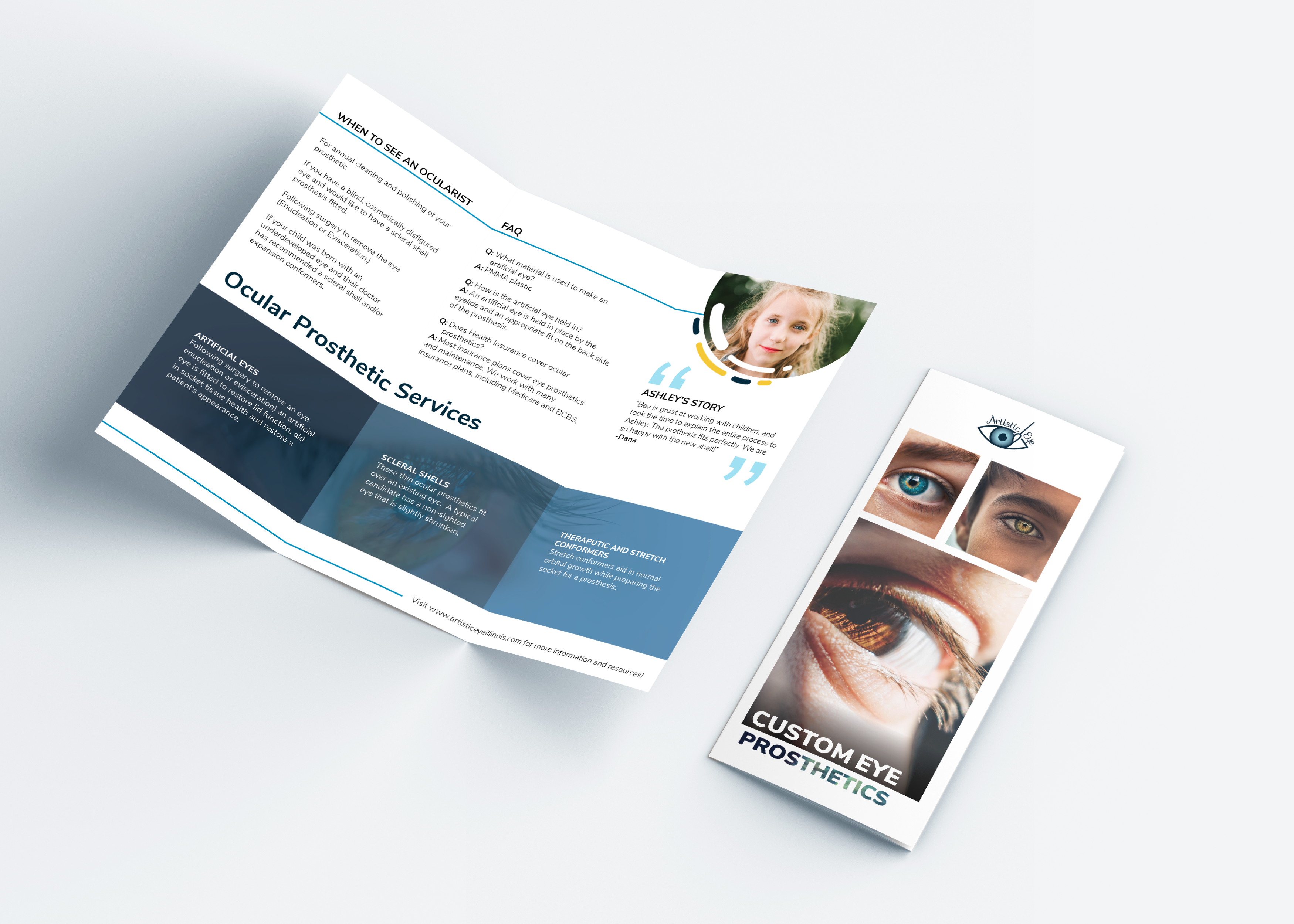 Brochure about ocular prosthetic services.