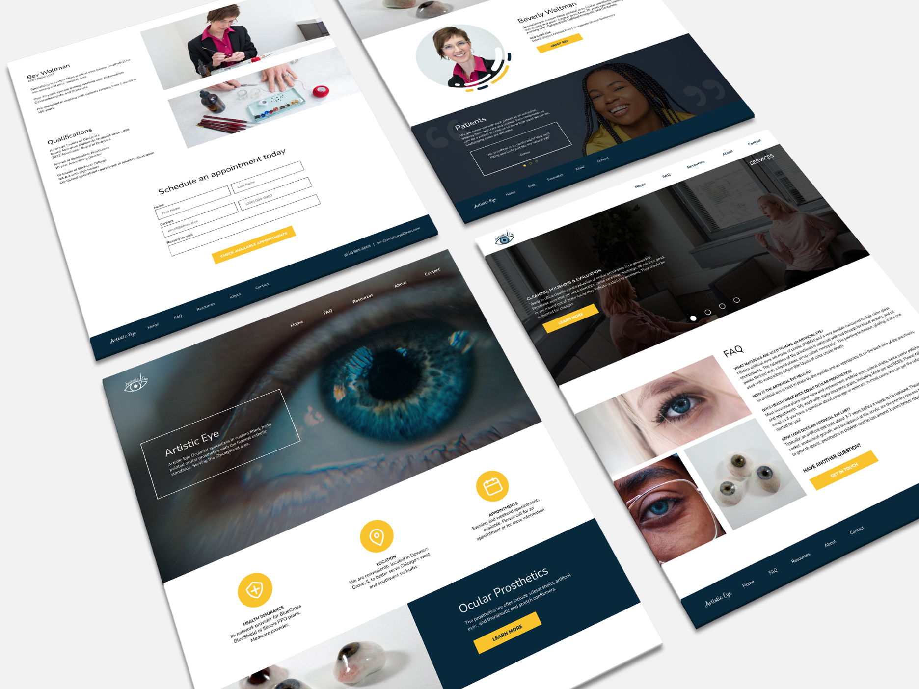 Artistic eye website mockup.