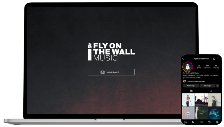 Fly on The Wall Music contact page and instagram profile.